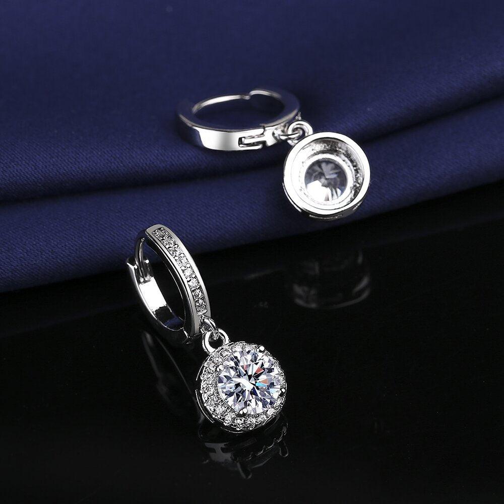 Tassel Princess Round Bag Silver Earrings