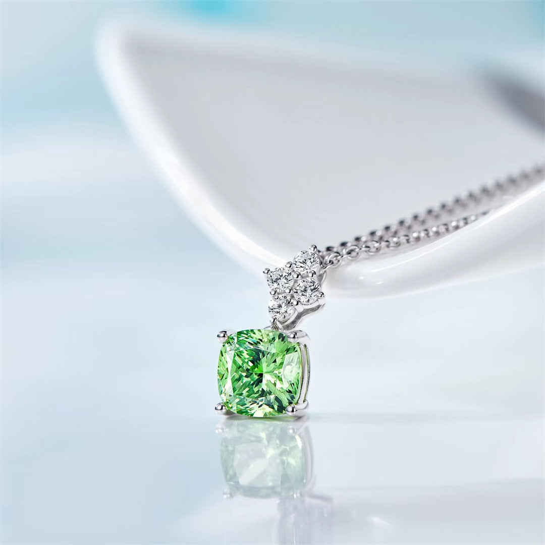 Mint Green Pendant Necklace S925 Silver