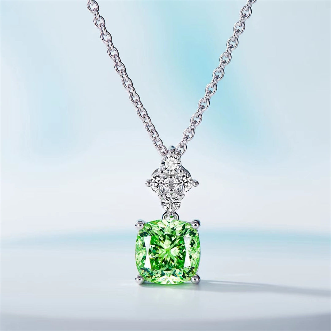 Mint Green Pendant Necklace S925 Silver