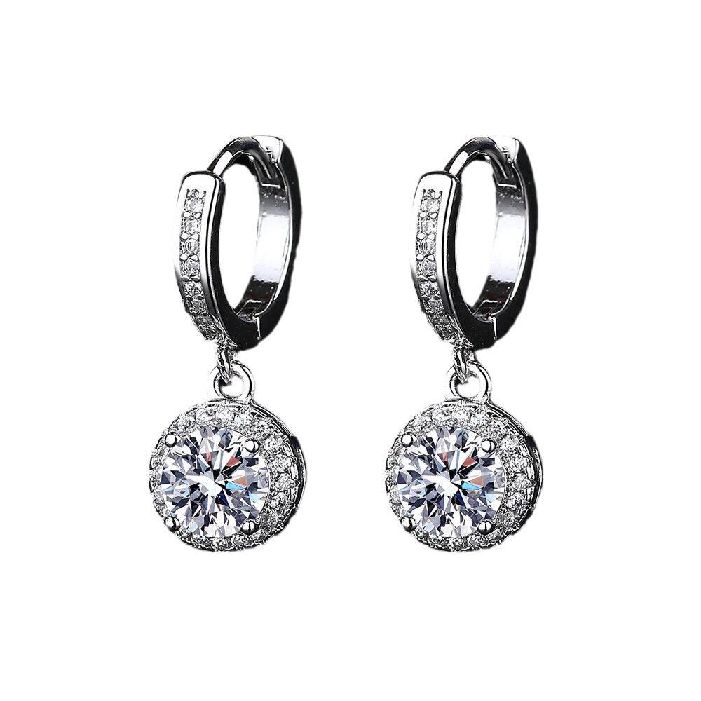 Tassel Princess Round Bag Silver Earrings