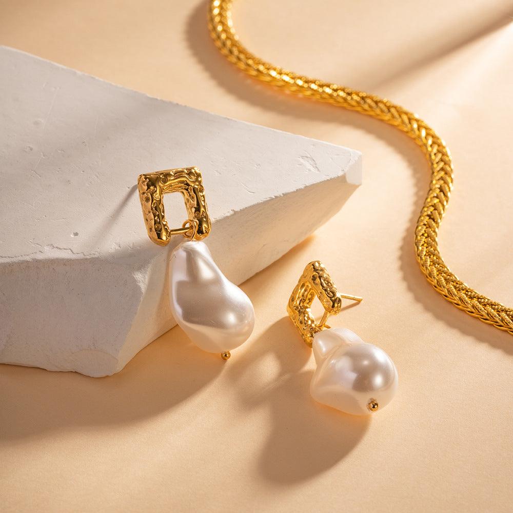 Pearl Stainless Steel Earrings