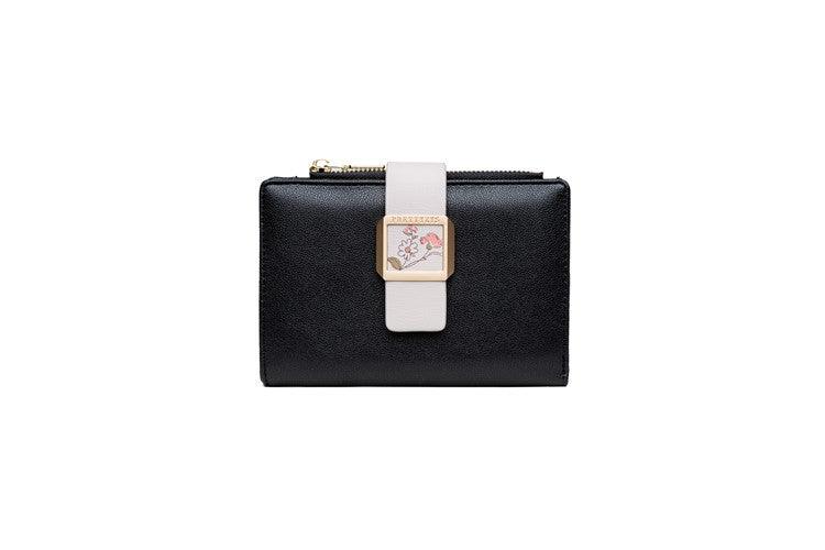 Three Fold Zipper Hasp Short Wallet