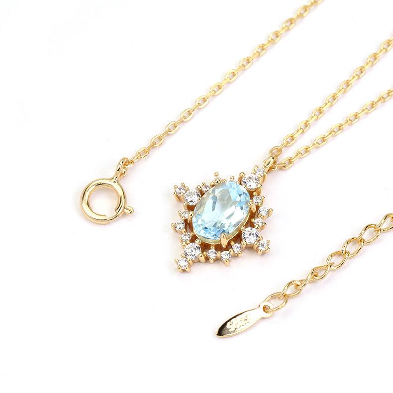 Retro Natural Sky Blue Necklace