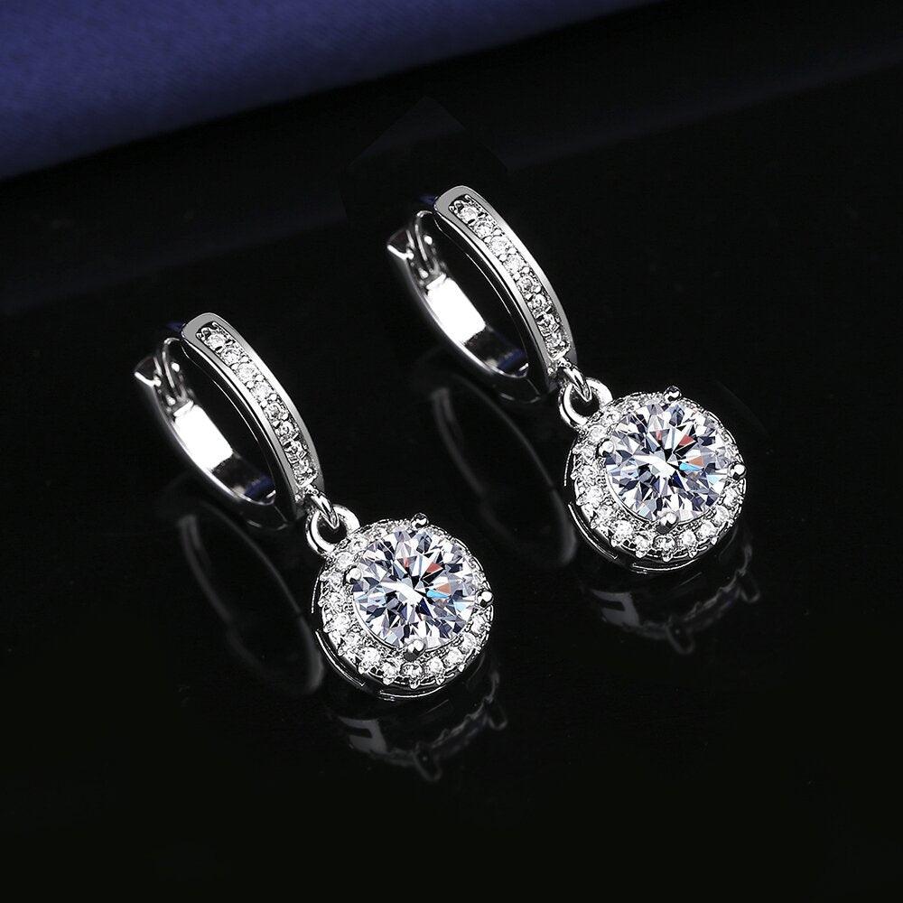 Tassel Princess Round Bag Silver Earrings