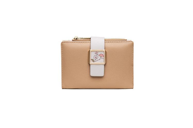 Three Fold Zipper Hasp Short Wallet