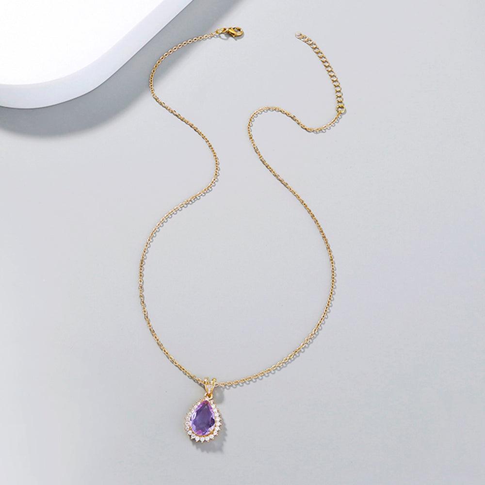 Collier pendentif goutte d'eau cristal zircon