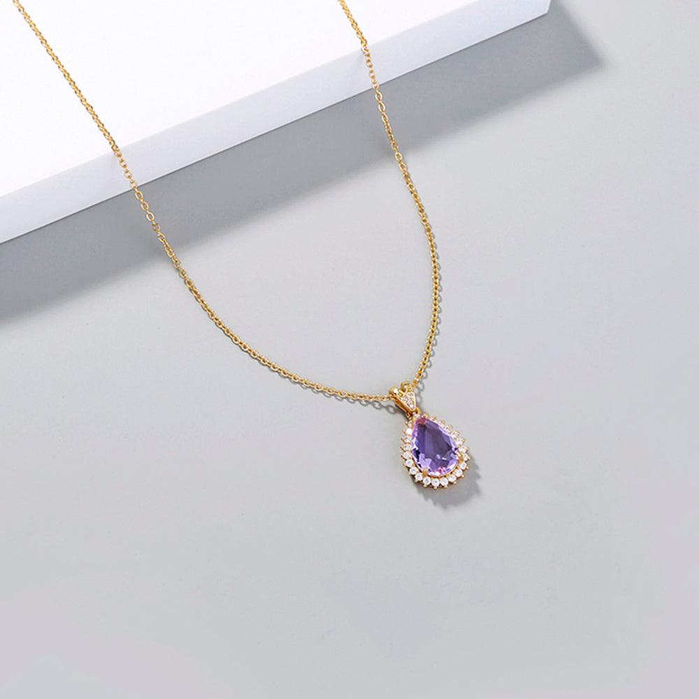 Collier pendentif goutte d'eau cristal zircon