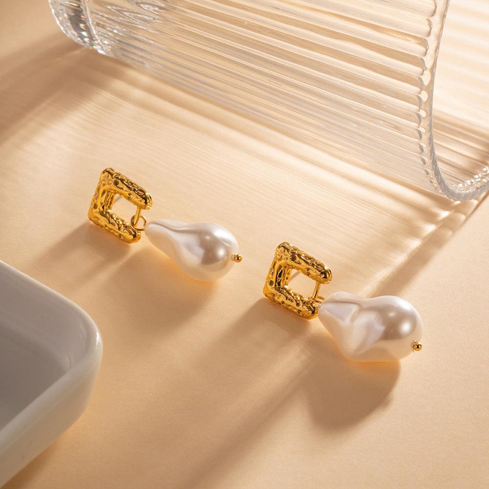 Pearl Stainless Steel Earrings