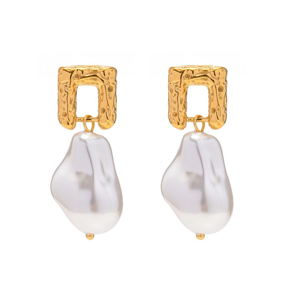 Pearl Stainless Steel Earrings