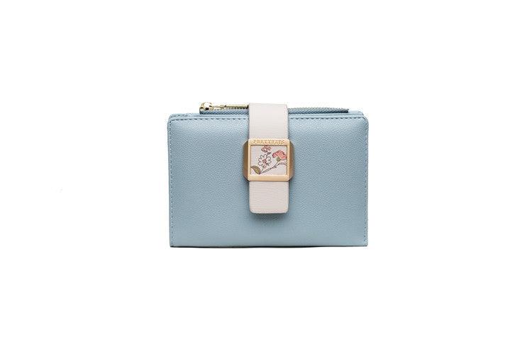 Three Fold Zipper Hasp Short Wallet