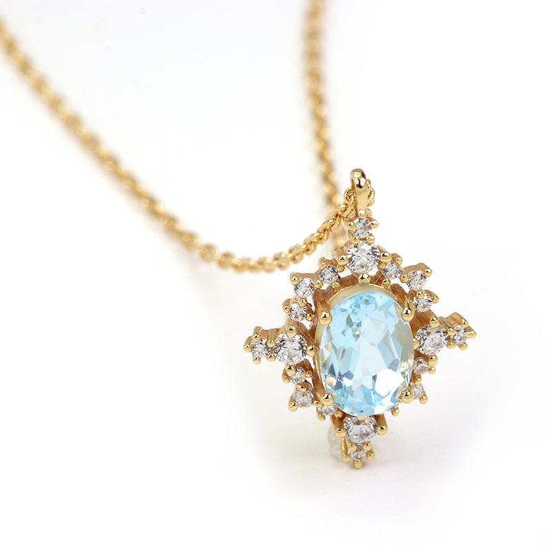 Retro Natural Sky Blue Necklace