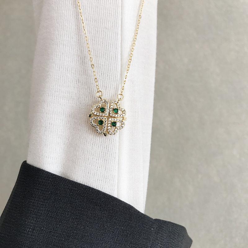 Necklace Four-leaf electroplating Heart