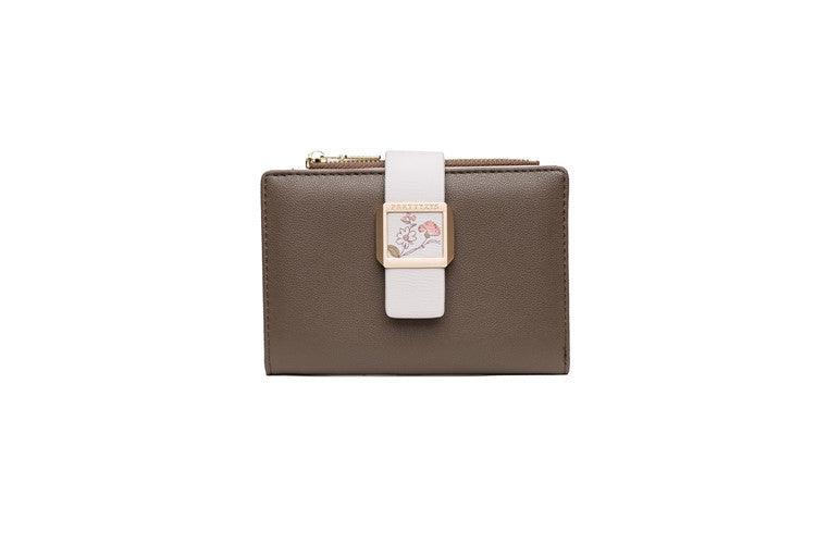 Three Fold Zipper Hasp Short Wallet