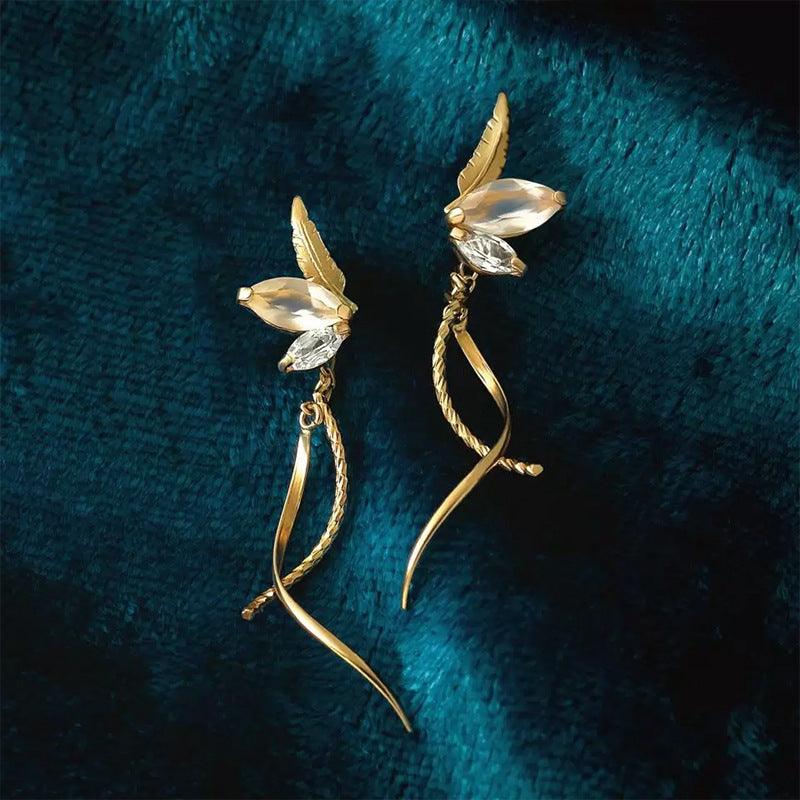 Boucles d'oreilles Opale Synthétique Zirconium Blanc