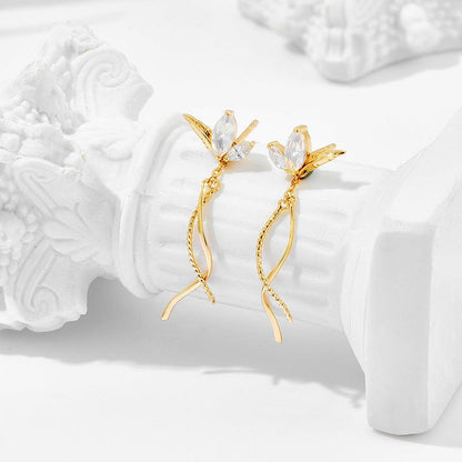Boucles d'oreilles Opale Synthétique Zirconium Blanc