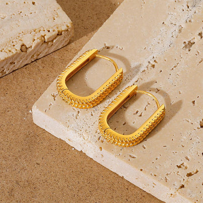 Boucles d'oreilles diamant en forme de U, or 18 carats