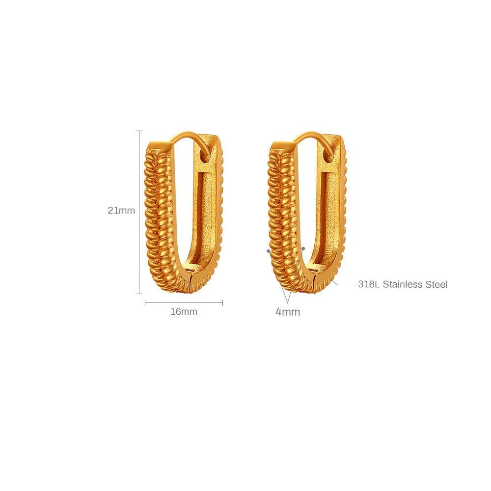 Boucles d'oreilles diamant en forme de U, or 18 carats
