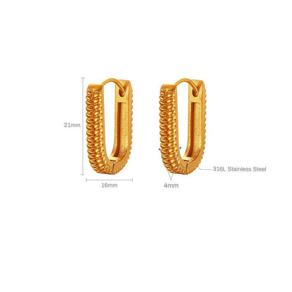 Boucles d'oreilles diamant en forme de U, or 18 carats