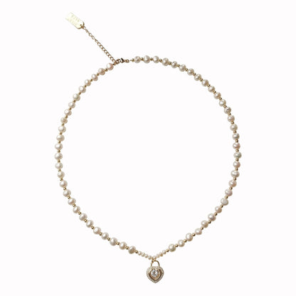 French Elegant Pearl Beating Heart