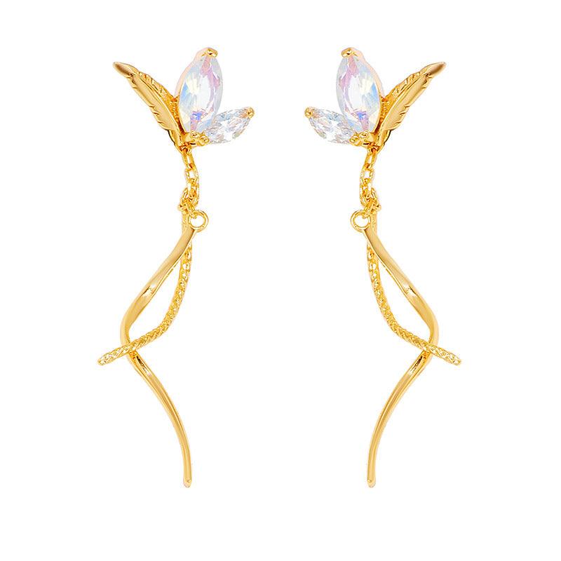 Boucles d'oreilles Opale Synthétique Zirconium Blanc