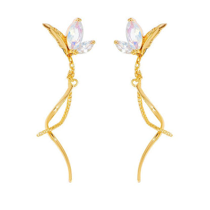 Boucles d'oreilles Opale Synthétique Zirconium Blanc