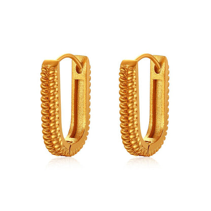 Boucles d'oreilles diamant en forme de U, or 18 carats